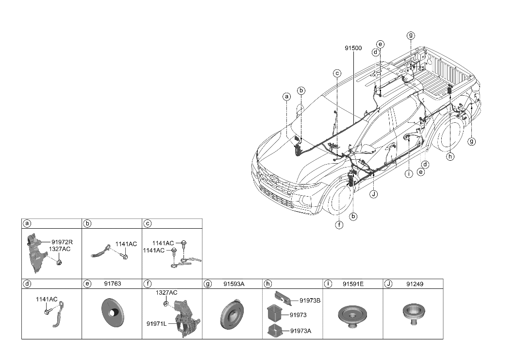 Hyundai 91501-K5171 WIRING ASSY-FLOOR