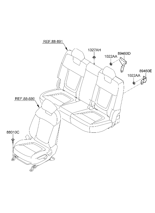 Hyundai 89440-K5000 BRACKET-RR SEAT BACK,RH