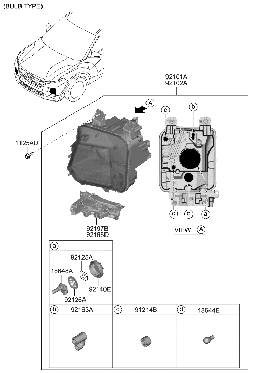 Hyundai 92101-K5110 LAMP ASSY-HEAD,LH