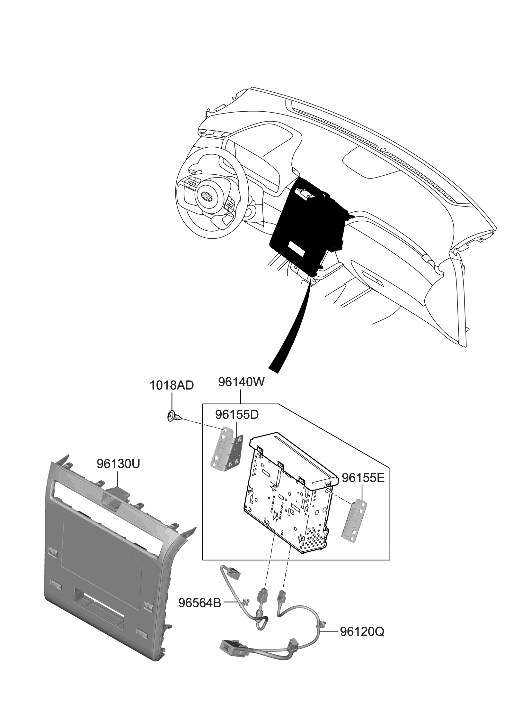 Hyundai 96525-K5000-RET MONITOR ASSY-AUDIO