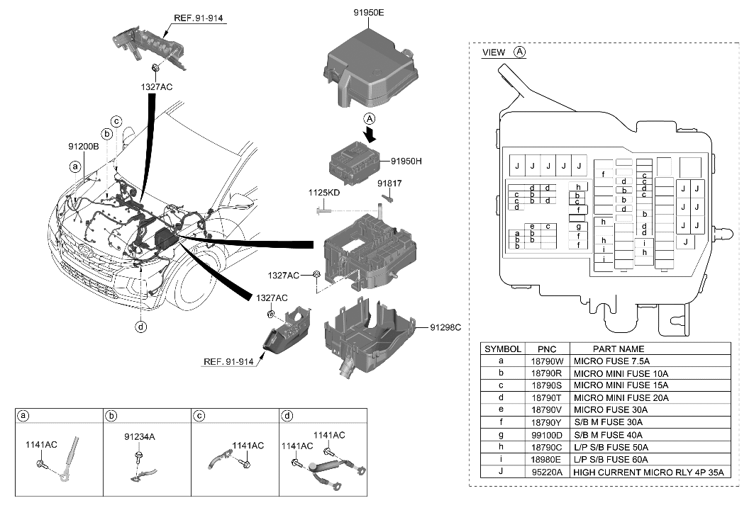 Hyundai 91200-K5621 WIRING ASSY-FRT