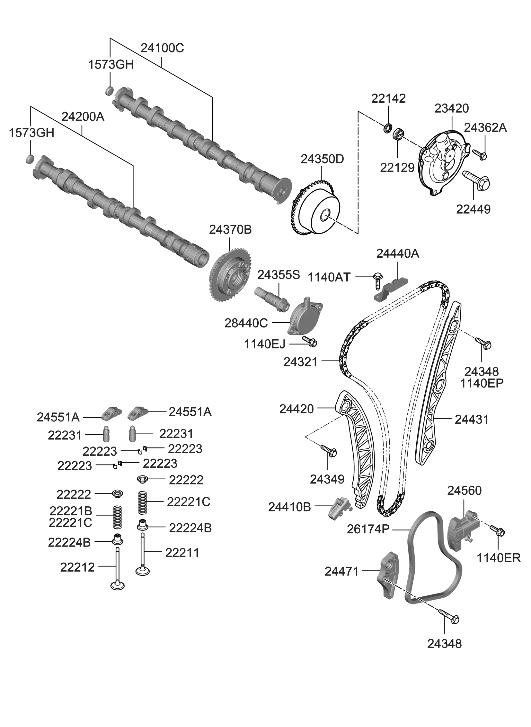 Hyundai 24348-2S000 BOLT-TIMING