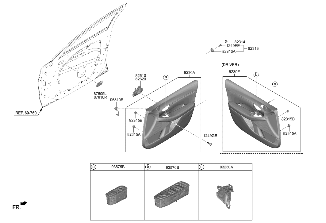 Hyundai 93570-L0000-YTS Switch Assembly-P/WDO Main