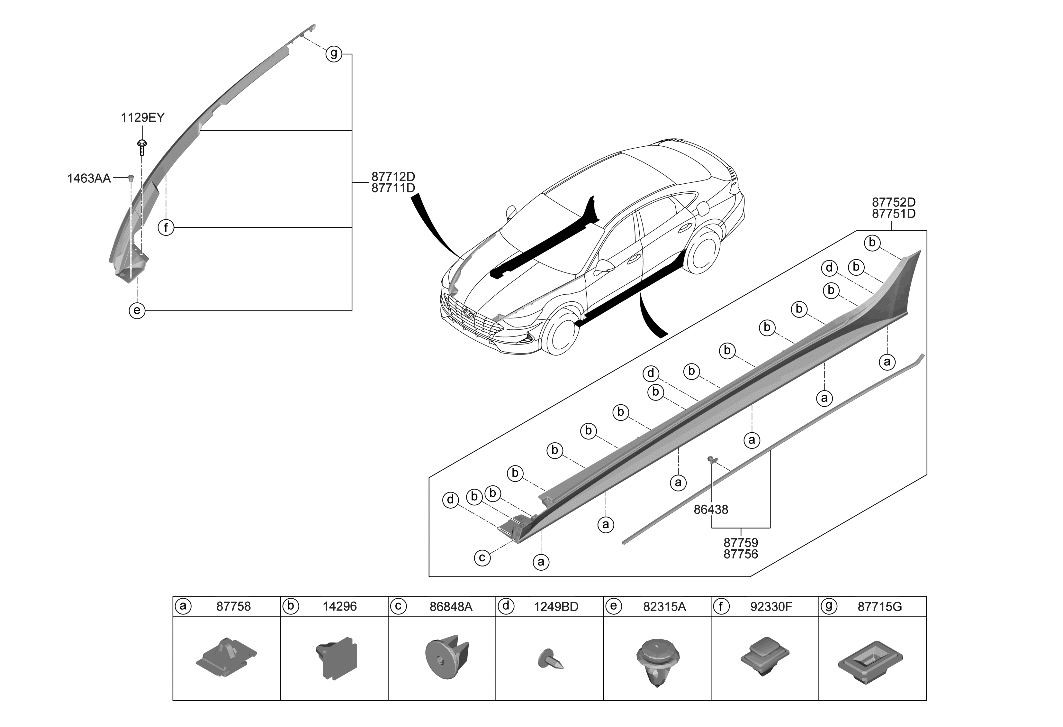 Hyundai 87751-L1000 Moulding Assembly-Side Sill,LH