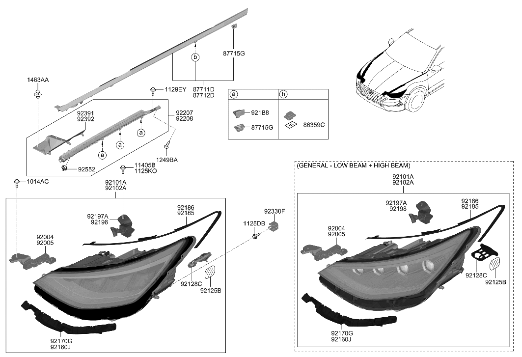 Hyundai 92181-L1100 STRIP-HEADLAMP,LH