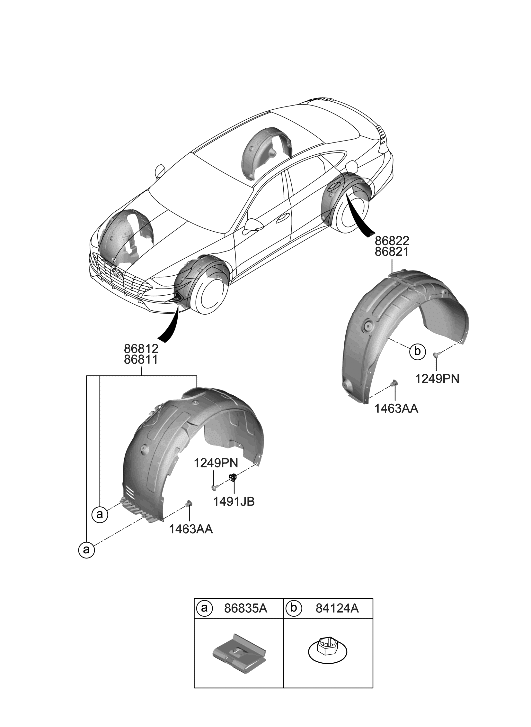 Hyundai 86812-L1300 Guard Assembly-Front Wheel,RH