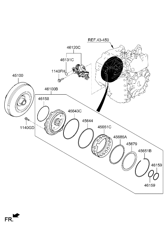 Hyundai 45100-4G655 Converter Assembly-Torque