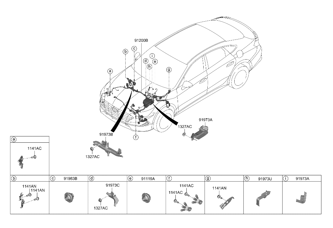 Hyundai 91215-L1020 WIRING ASSY-FRT