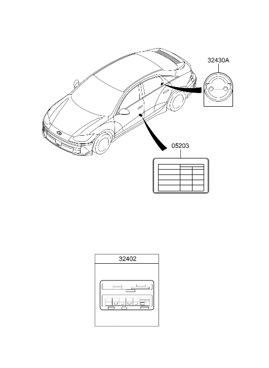 Hyundai 05203-KL300 LABEL-TIRE PRESSURE