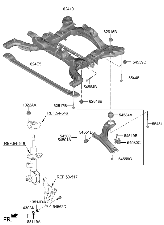 Hyundai 62400-KL250 CROSSMEMBER ASSY-FRONT