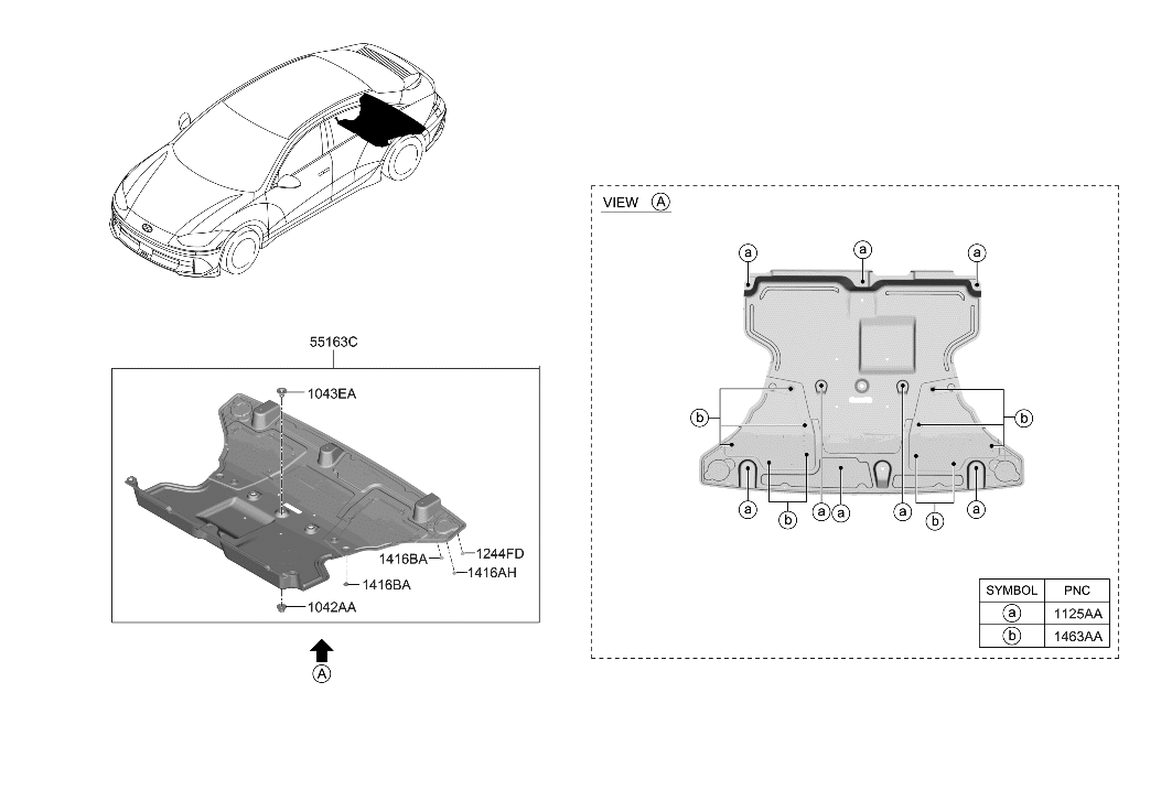 Hyundai 554B0-KL000 UNDER COVER