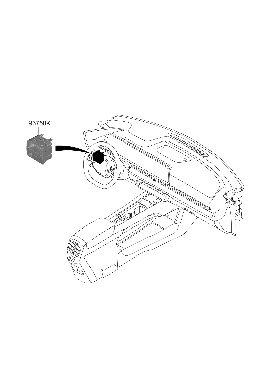 Hyundai 93750-KL110-NNB SWITCH ASSY-SIDE CRASH PAD,LWR