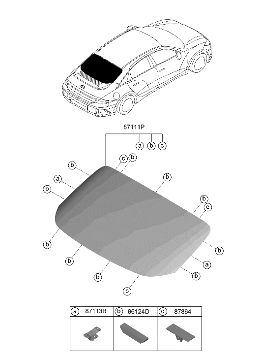 Hyundai 87110-KL100 GLASS ASSY-REAR WINDOW