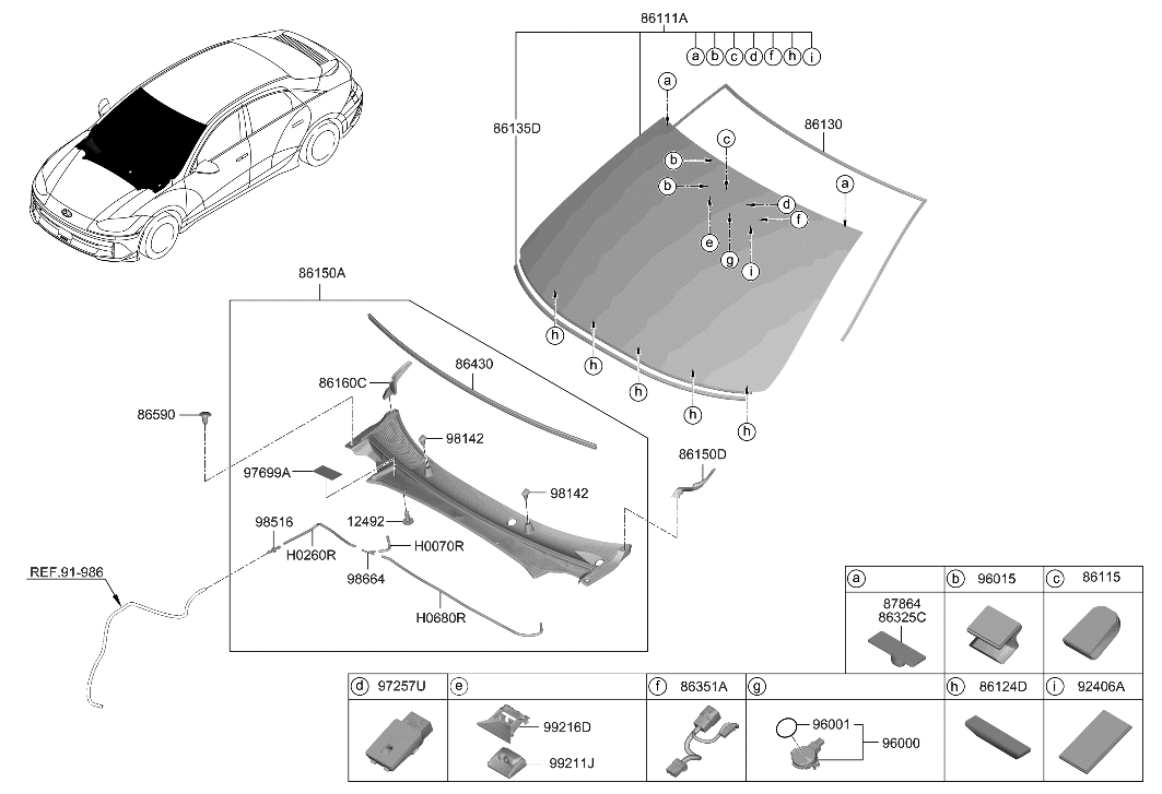 Hyundai 86115-KL000 STOPPER-GLASS