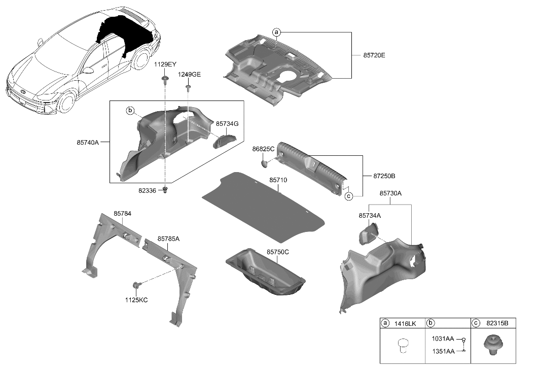 Hyundai 85740-KL000-NNB TRIM ASSY-LUGGAGE SIDE RH