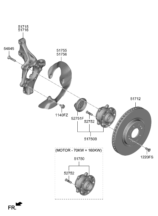 Hyundai 51711-KL000 KNUCKLE-FRONT AXLE,RH