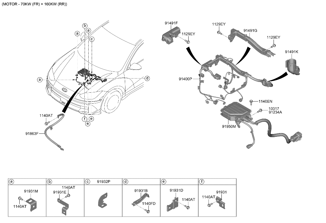 Hyundai 91450-KL010 WIRING ASSY-POWER ELECTRIC MOD