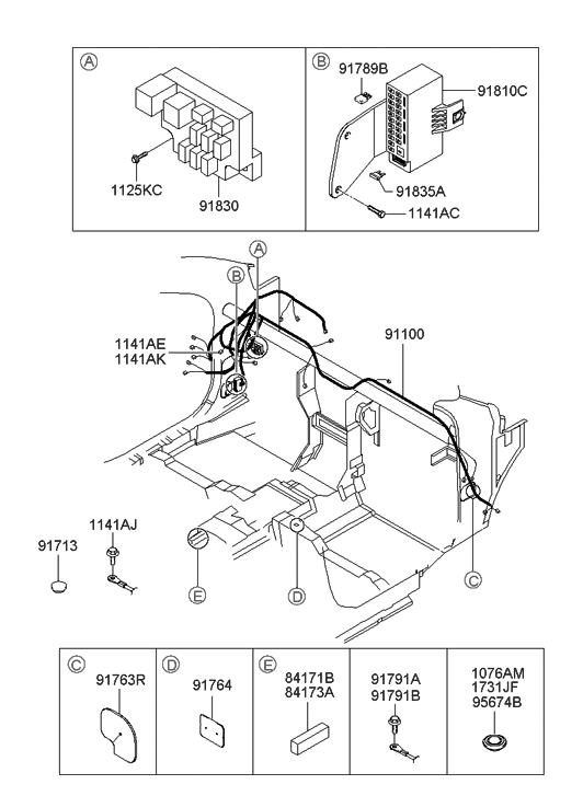 Hyundai 91105-25490 Wiring Assembly-Main