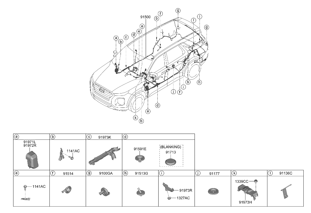 Hyundai 91541-S8210 Wiring Assembly-Floor