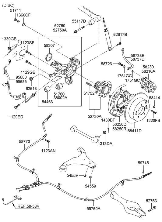 Hyundai 59770-2H000--DS Cable Assembly-Parking Brake,RH