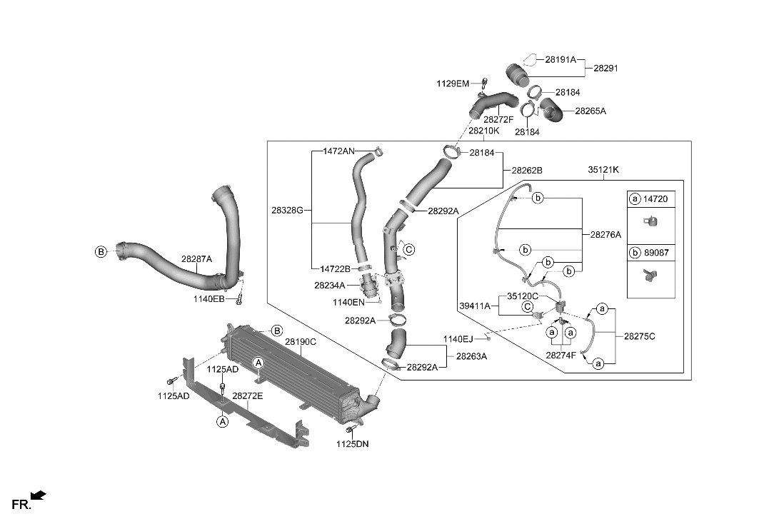 Hyundai 28274-2M650 Hose Assembly A-RECIRCULATION Sole