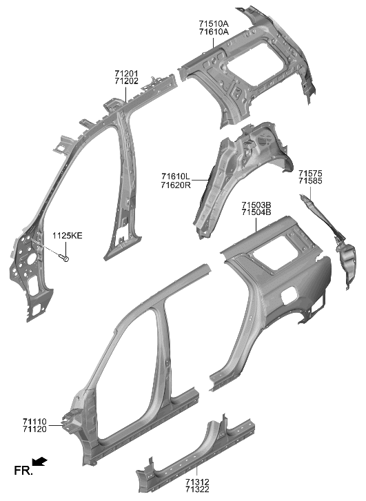 Hyundai 71202-S8800 PILLAR ASSY-FRONT INNER,RH