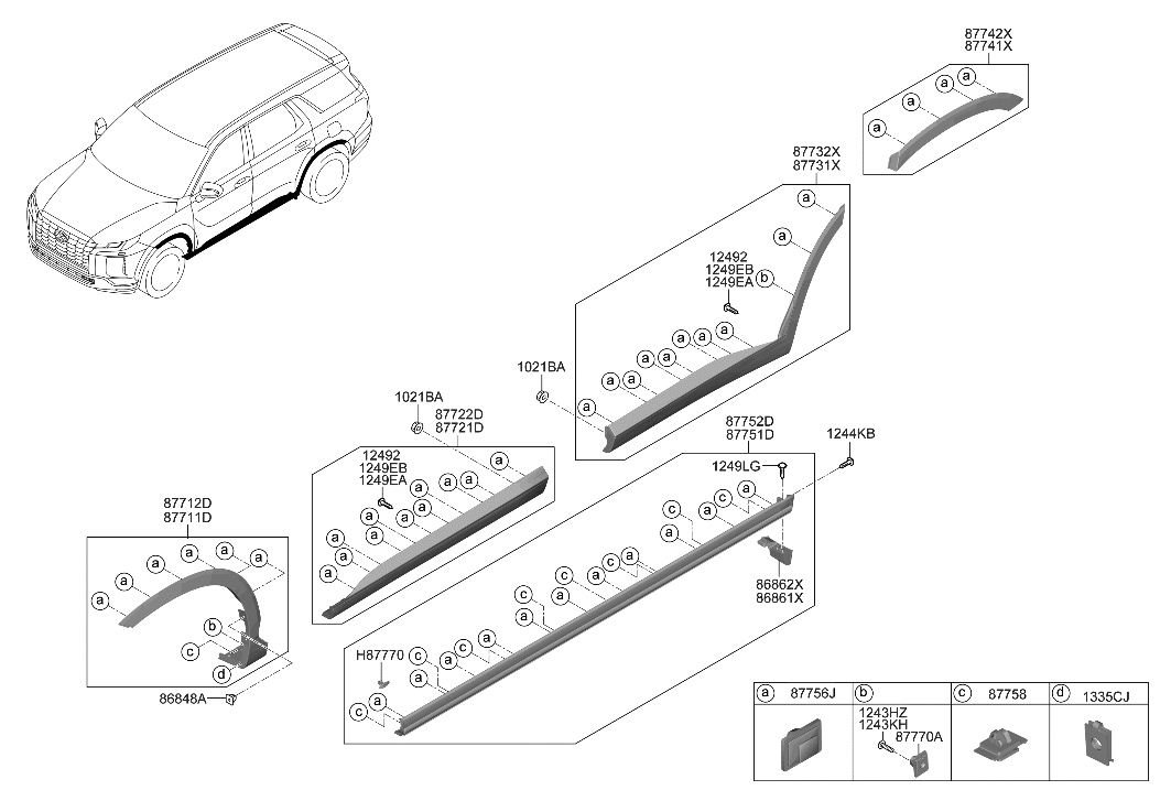 Hyundai 87722-S8SA0 GARNISH ASSY-FR DR SIDE RH