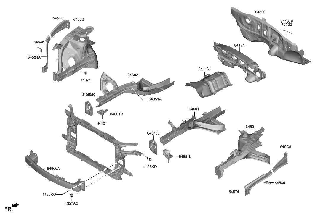 Hyundai 64602-N9000 Member Assembly-Front Side,RH