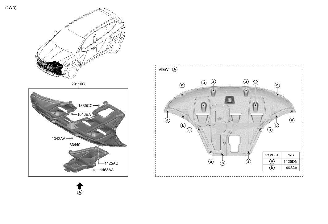 Hyundai 29110-N9000 Panel Assembly-Under Cover