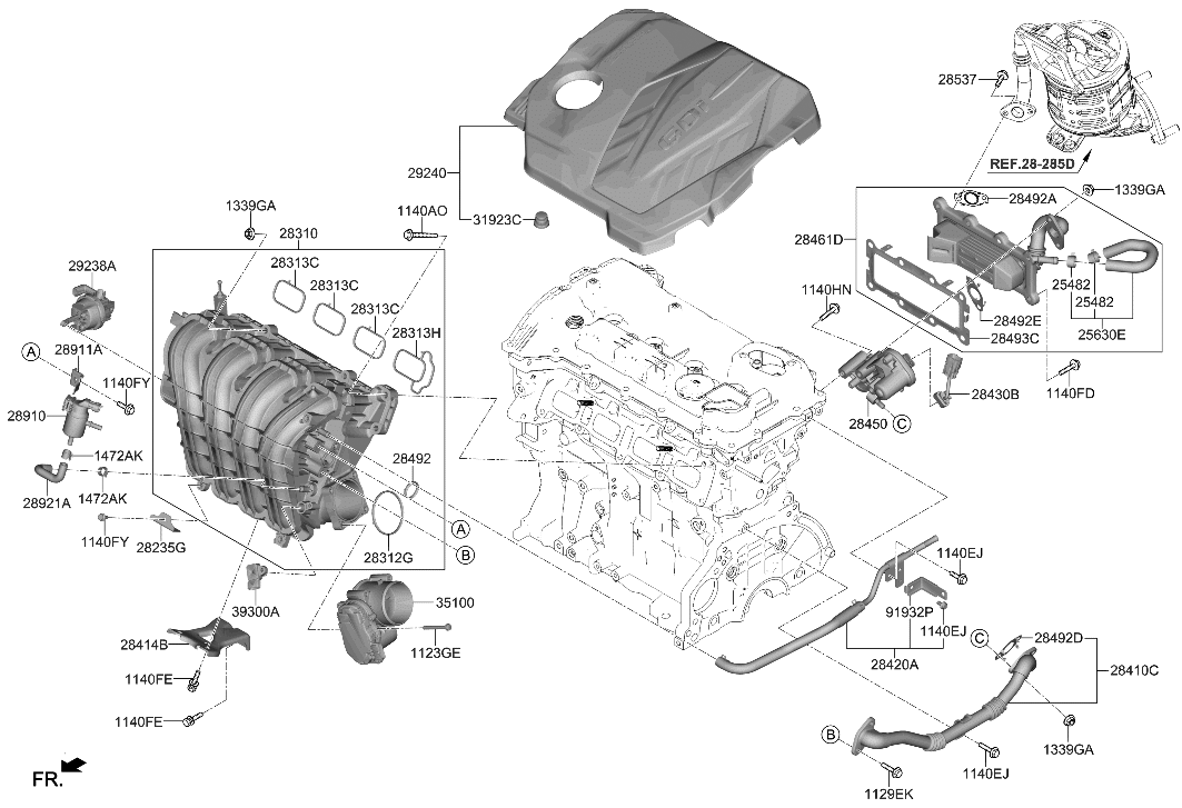 Hyundai 25474-2S000 Hose Assembly-EGR Cooler