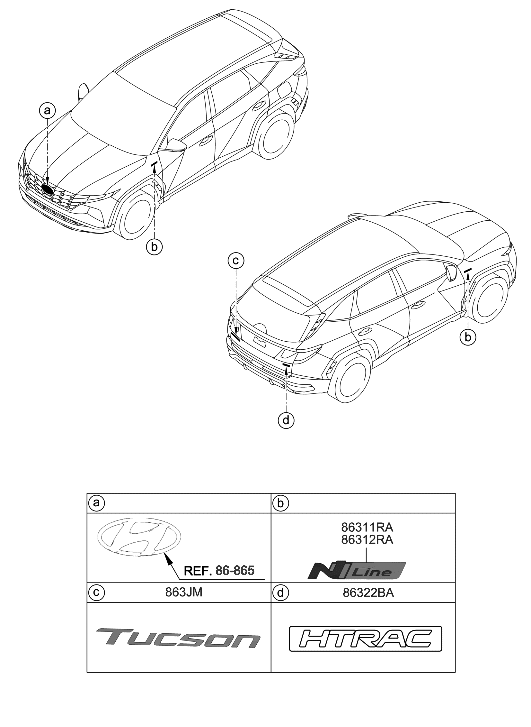 Hyundai 86318-N9000 EMBLEM-N LINE,RH