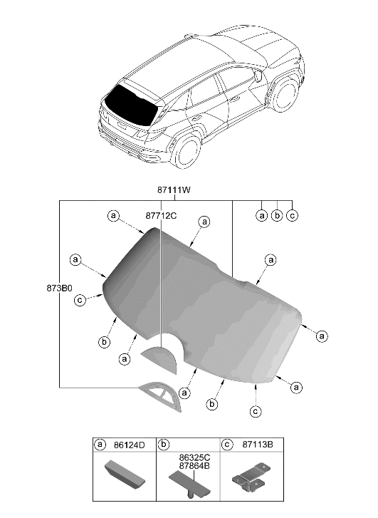 Hyundai 87110-N9000 Glass Assembly-Tail Gate