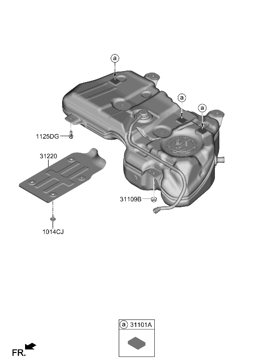 Hyundai 31220-N9000 Protector-Fuel Tank Heat