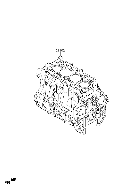 Hyundai 2X11M-2SA03 Engine Assembly-Short