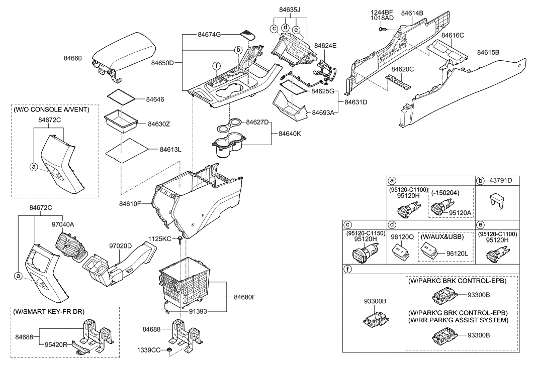 84690-C2150-UN5 Genuine Hyundai Tray Assembly-Floor Console