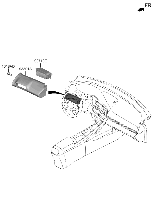 Hyundai 93701-BY100-TVN Switch Assembly-Side Crash Pad