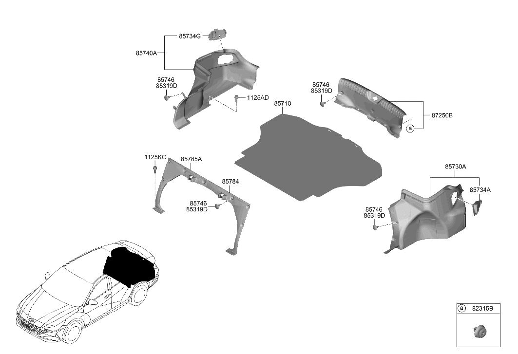 Hyundai 85710-BY010-NNB Mat Assembly-Luggage Covering