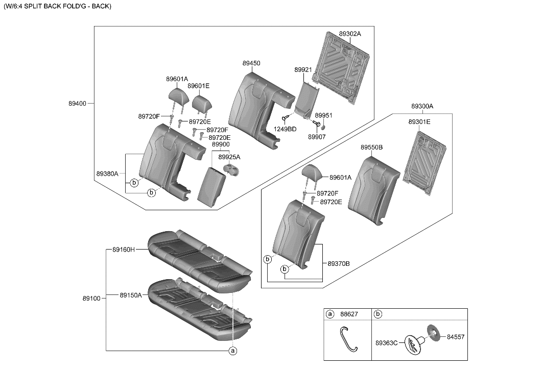 Hyundai 89160-BY000-S8S Covering Assembly-RR Seat Cushion