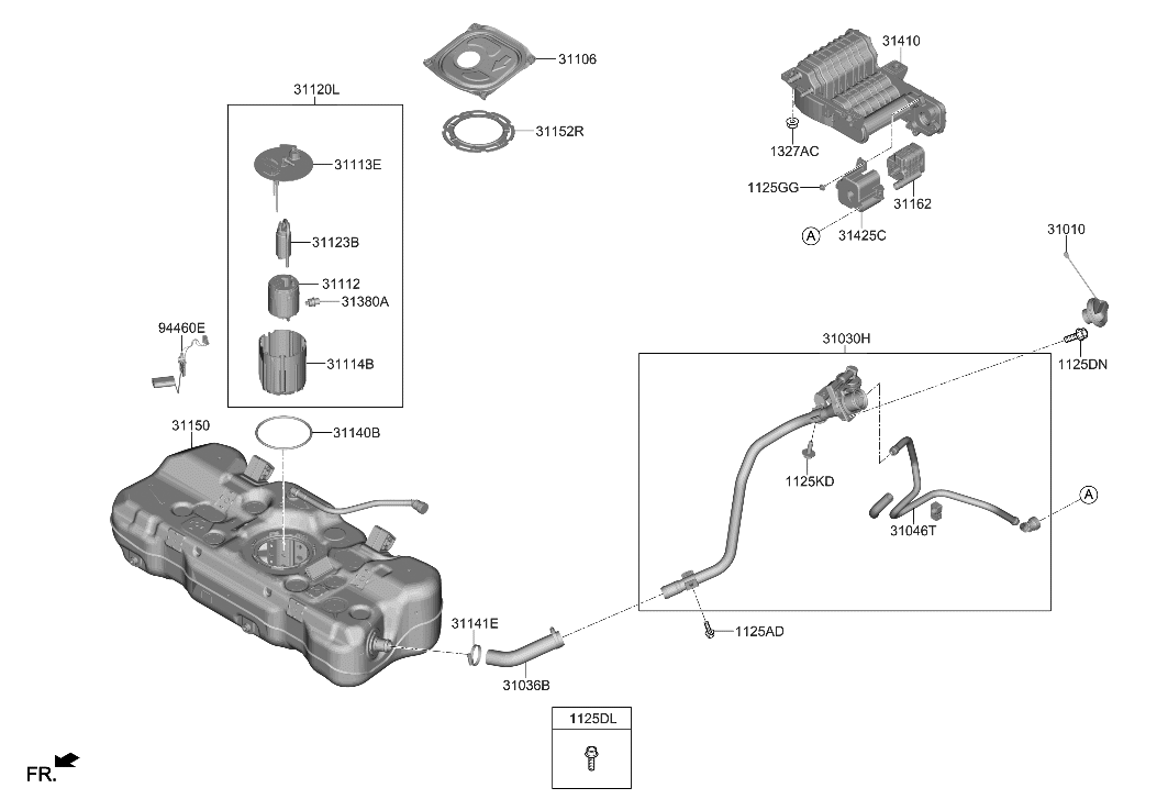 Hyundai 31113-BY500 Plate & Bracket Assembly-Fuel