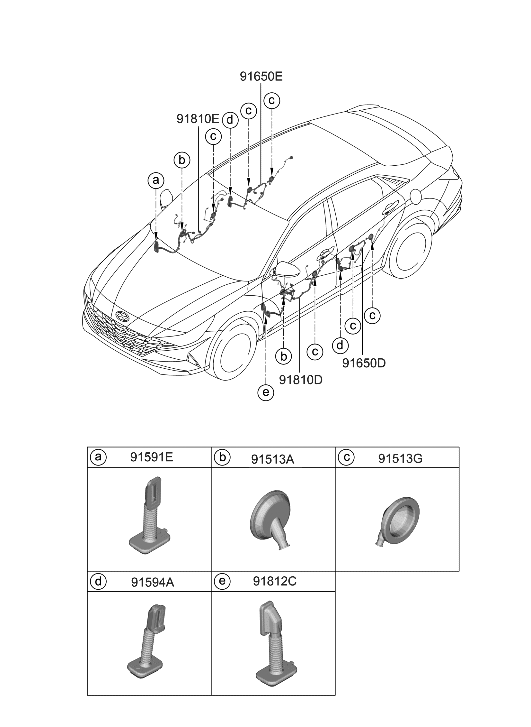 Hyundai 91610-BY071 Wiring Assembly-FR Dr(Pass)