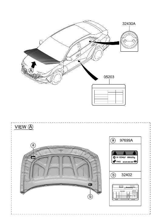 Hyundai 32450-03AC2 LABEL-EMISSION