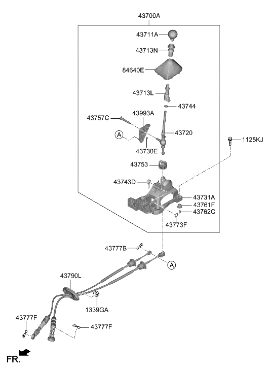 Hyundai 43790-IB100 CABLE ASSY-MTM LEVER