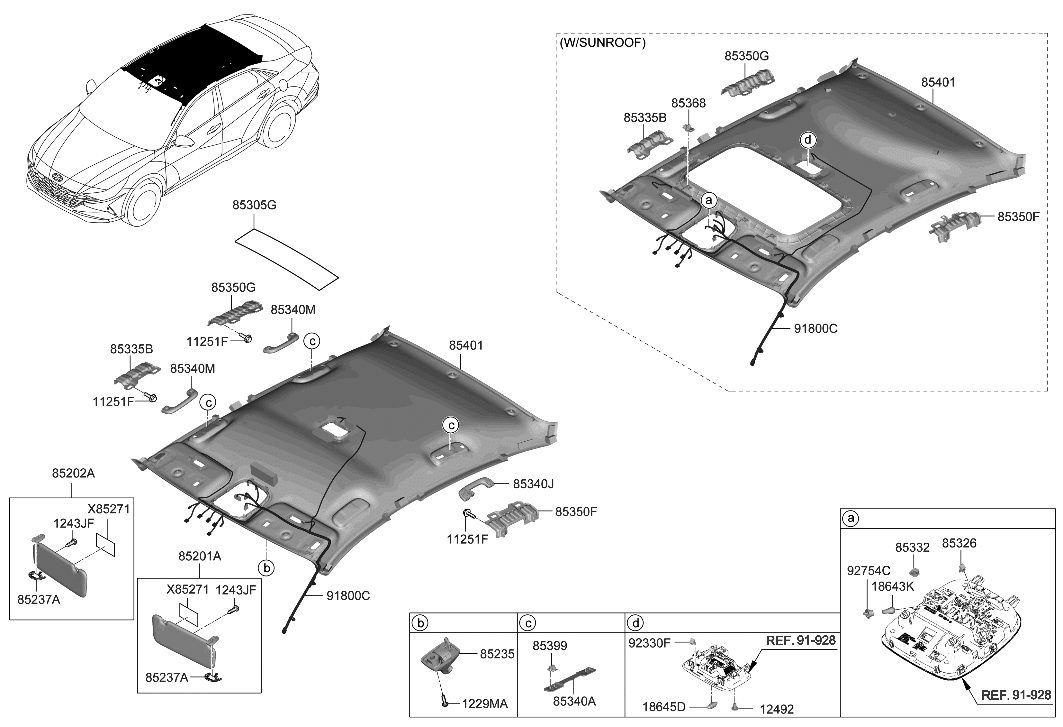 Hyundai 91800-IB220 WIRING ASSY-ROOF