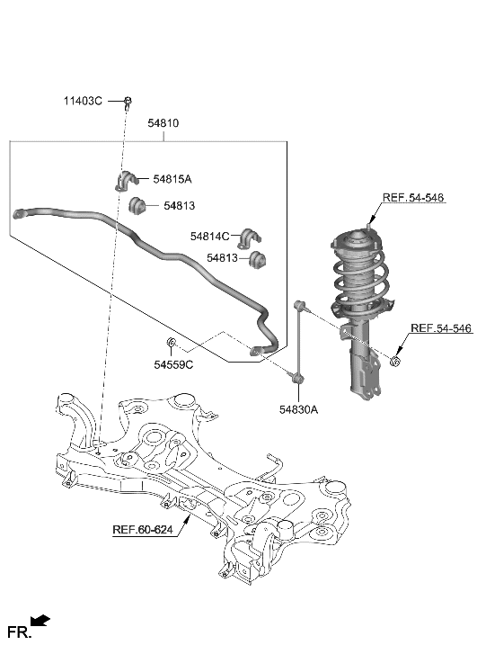 Hyundai 54810-IB000 BAR ASSY-FR STABILIZER