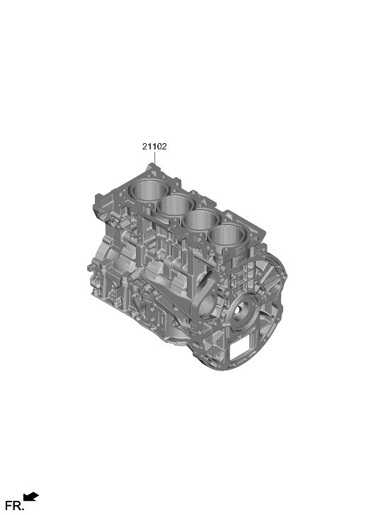 Hyundai 39RT2-2GF00 ENGINE ASSY-SHORT