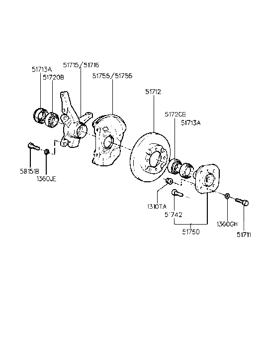 Hyundai 51720-22000 Front Wheel Bearing