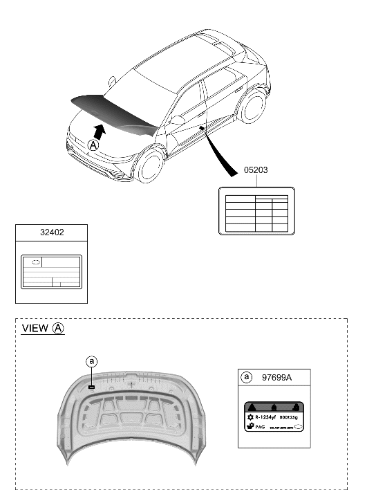 Hyundai 05203-GI300 LABEL-TIRE PRESSURE