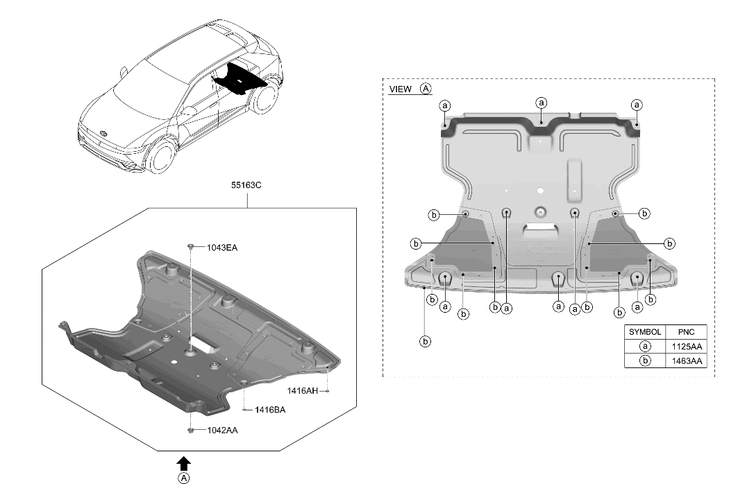 Hyundai 554B0-GI000 UNDER COVER