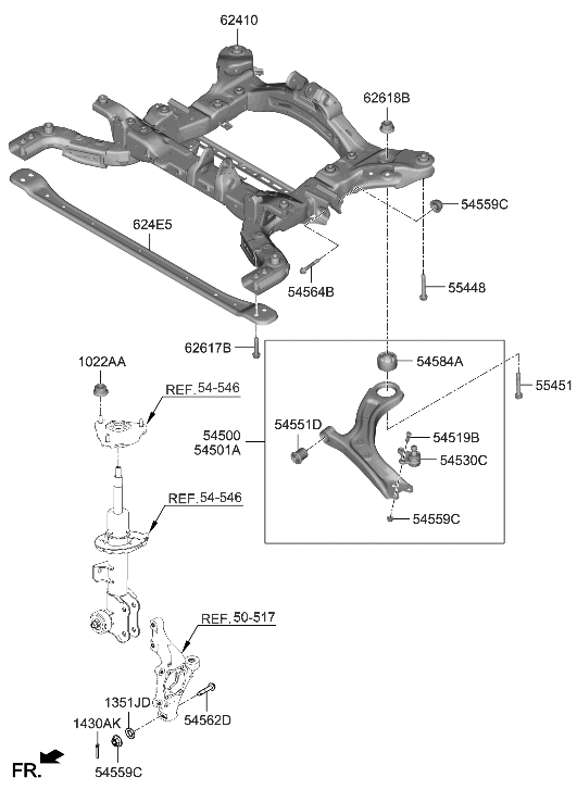 Hyundai 54500-CV000 ARM COMPLETE-FR LWR,LH