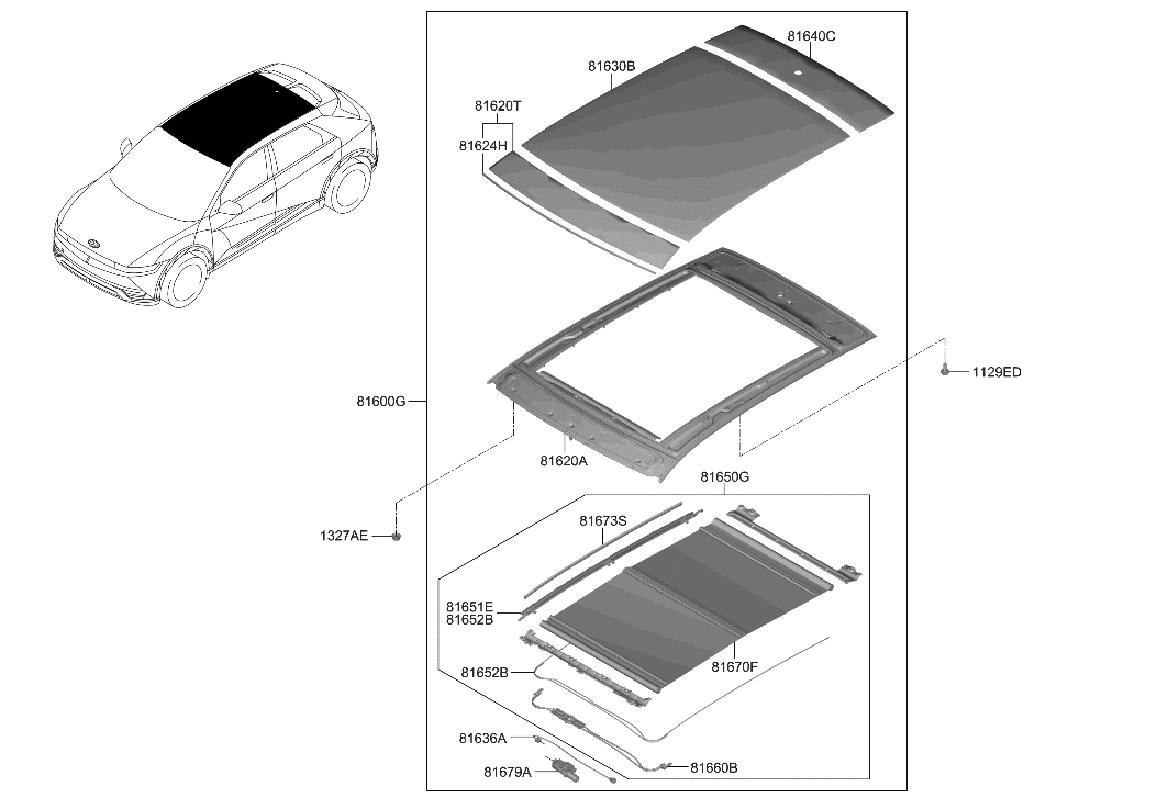 Hyundai 81650-GI000-YGU MECHANISM ASSY-VISIONROOF